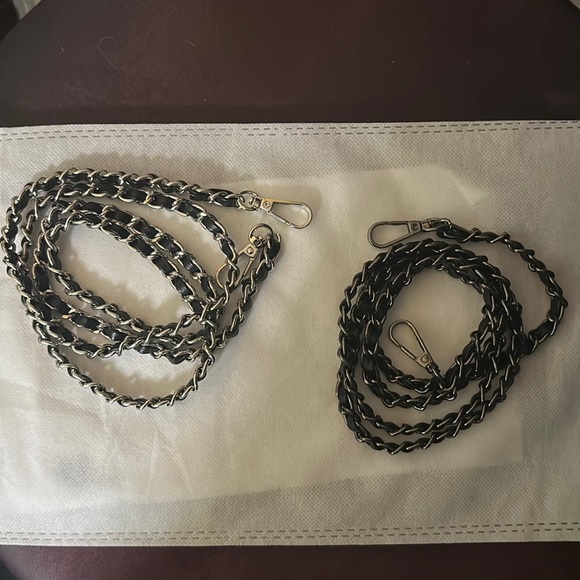 Unbranded Leather 47” Chain bags & wallets - Black-Silver PRICE FOR ONE - Picture 8 of 14